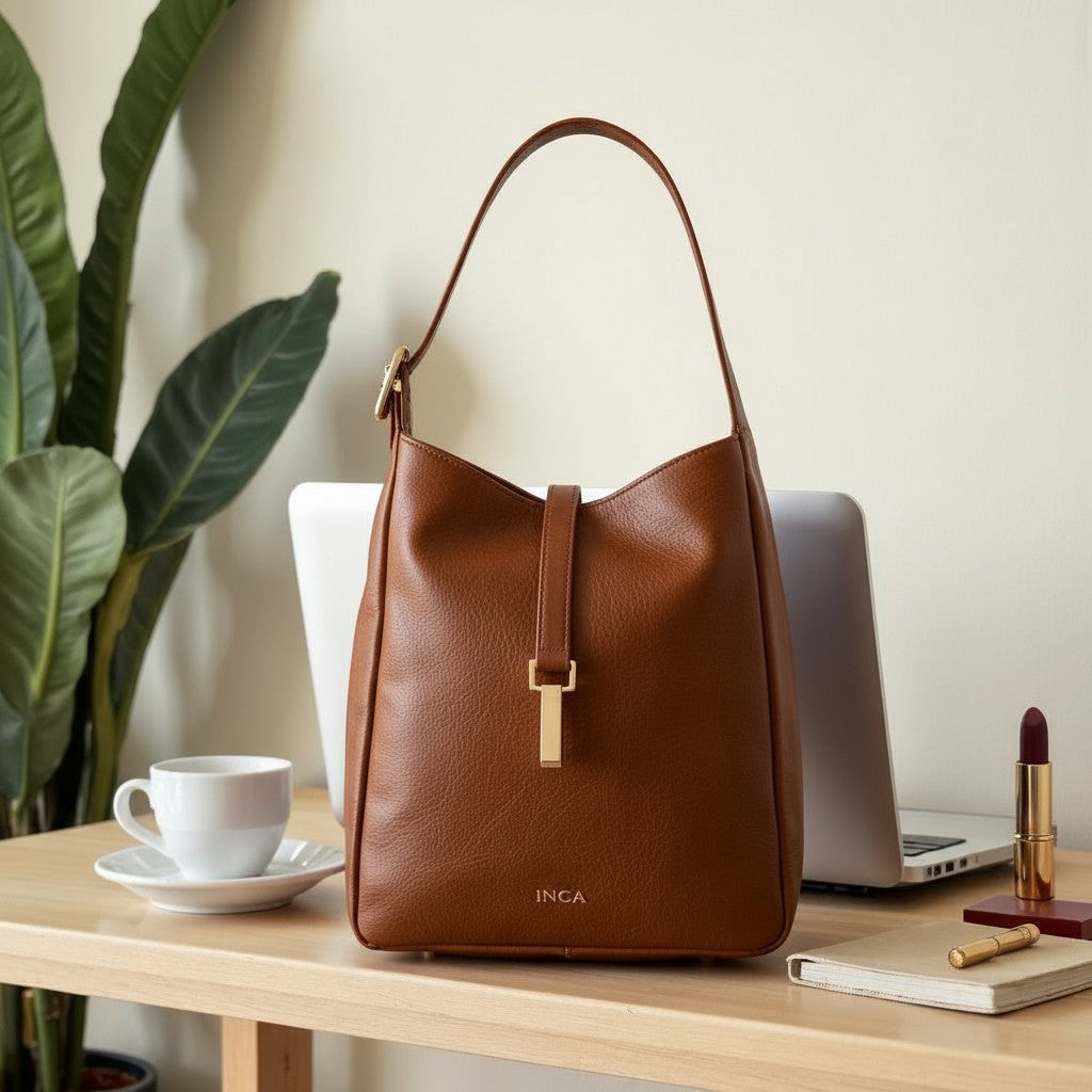 The Helena - INCA Fine Print Leather Handbag
