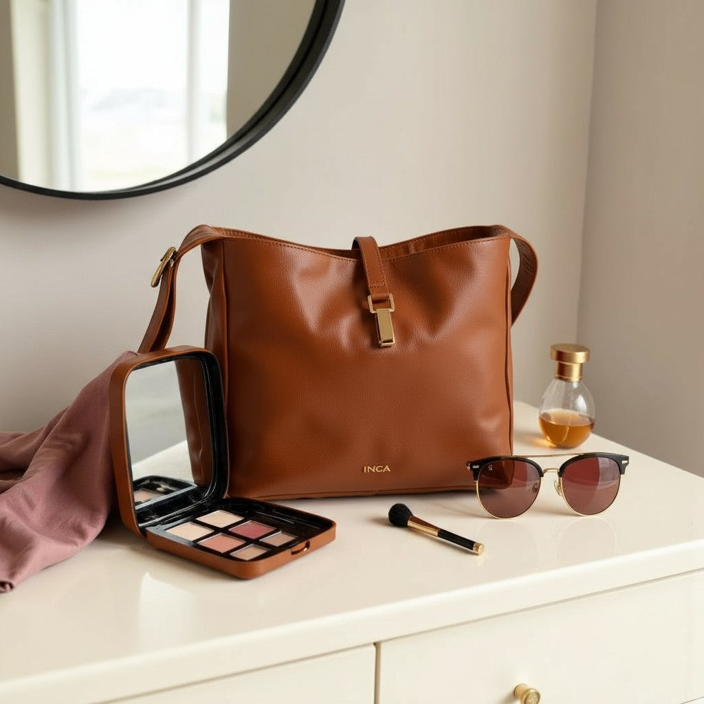 The Helena - INCA Fine Print Leather Handbag