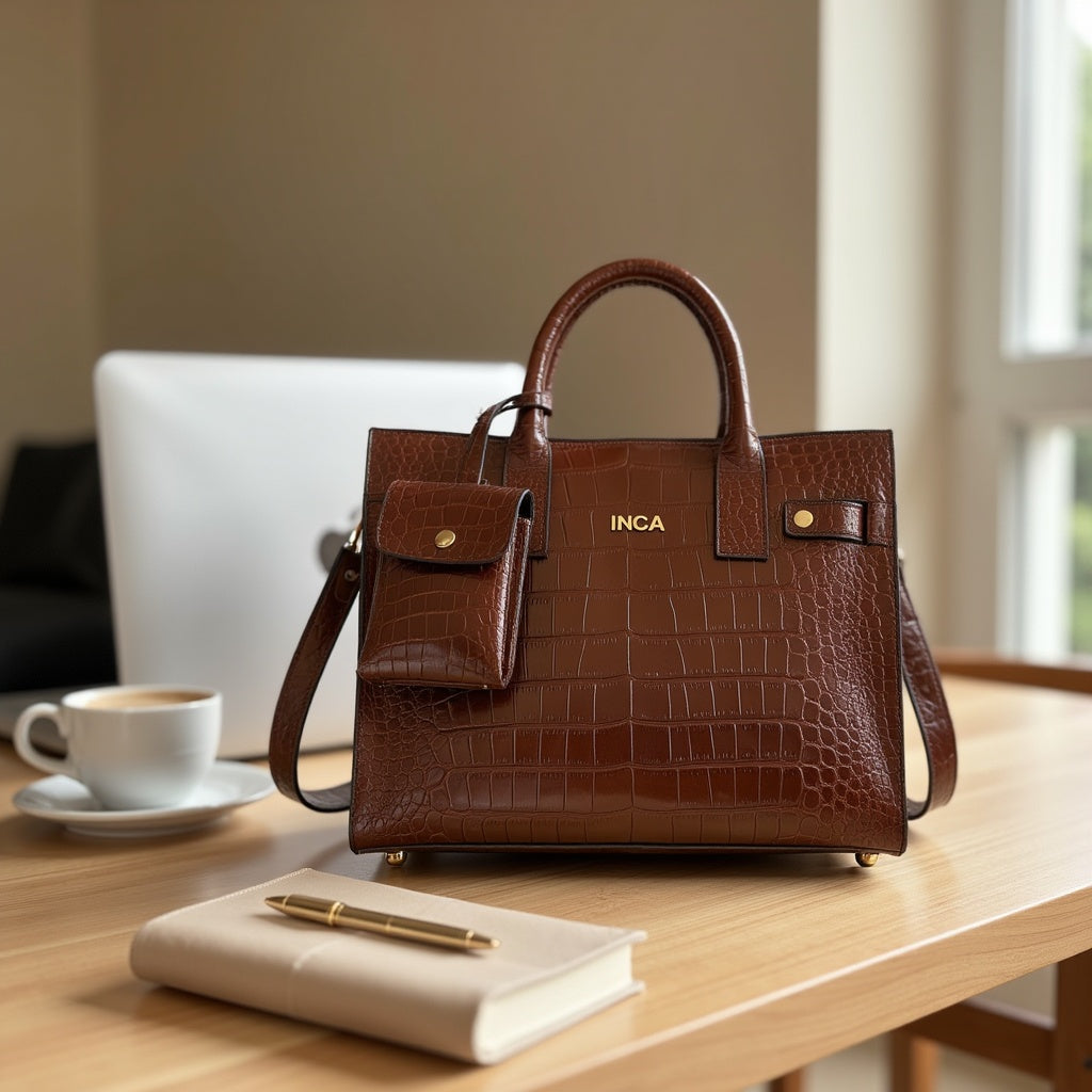 The Artemis - INCA Croco Leather Handbag