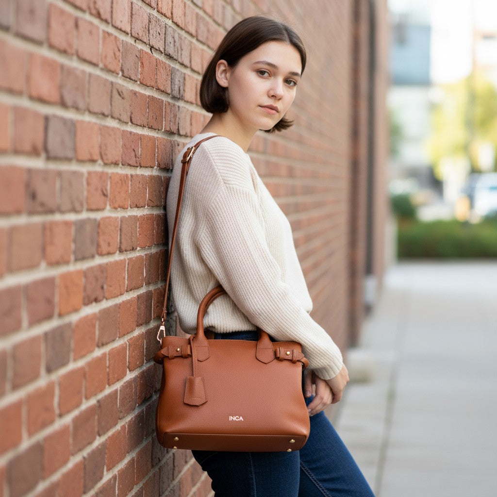 The Ariana - INCA Textured Leather Handbag